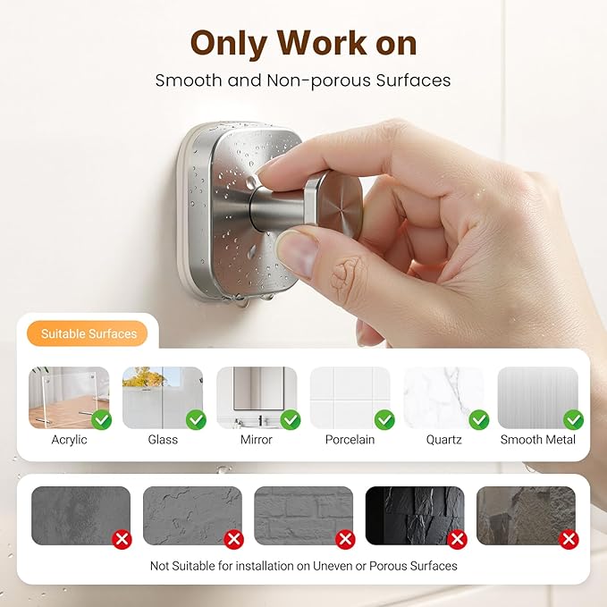 Zrpot 3 PCS Bathroom Hooks for Towels, Suction Cup Hooks for Shower, Door Hooks for Hanging Robe Loofah Removable Wall Hooks for Kitchen Glass Window Silver