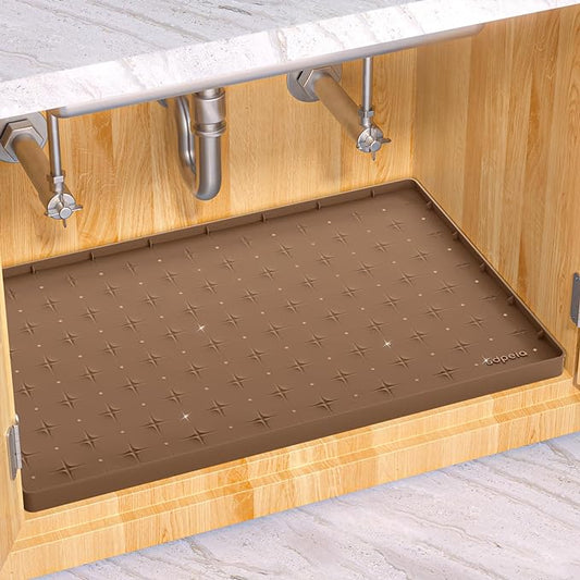 Sdpeia Under Sink Mat 22"×19" Waterproof Silicone Cabinet Liner & Sink Protector for Kitchen & Bathroom, Multi-Purpose Organizers Tray for Pets, Laundry, Cat Litter Mat