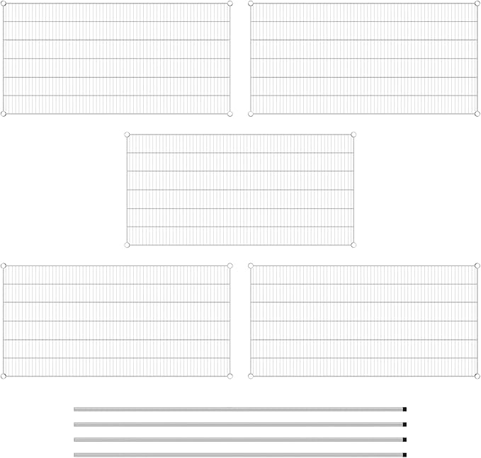 Commercial NSF Listed Chrome Stationary Wire Shelving Kit 30" x 60" x 86", with 5 Shelves Perfect for Warehouse, Walk-in Refrigerator, Freezer, Grocery Store, Restaurant, Dishroom