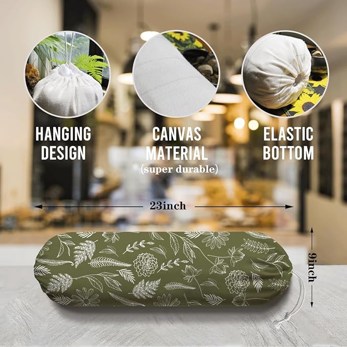 Antique Herbs Garbage Bag, Reusable Plastic Bags Organizer, Shopping Trash Bag Storage Container Dispensers, Kitchen Housewarming Gifts for Women Family Friends Grandma Mom
