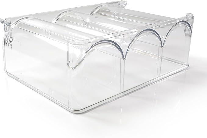 Plum Stream Wine Storage Rack for Fridge 2 Pack - Stackable Bottle Holder Organizer for Refrigerator - Plastic Shelf for Bottles - Complete with 4 Fridge Liners