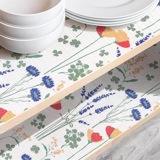 Drawer and Shelf Liner for Kitchen Cabinets Non Adhesive Cabinet Liner Strong Grip Waterproof Kitchen Drawer Liner for Shelves,Refrigerator,Dresser,Cupboard Liners,Easy to Clean 12In x 20Ft