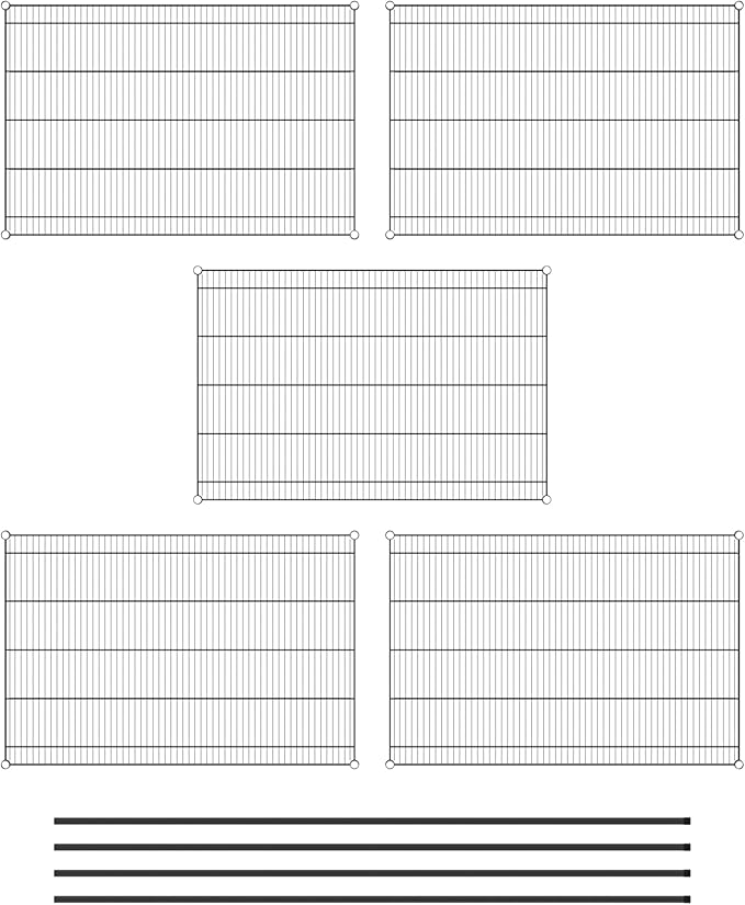 Commercial NSF Listed Black Epoxy Stationary Wire Shelving Kit 36" x 54" x 96", with 5 Shelves Perfect for Warehouse, Walk-in Refrigerator, Freezer, Grocery Store, Restaurant, Dishroom