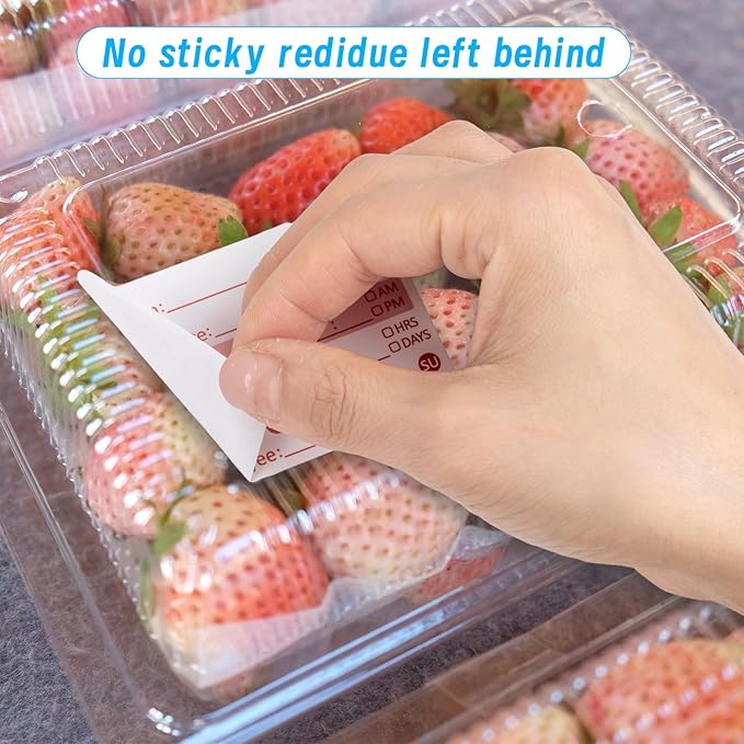 2 Rolls 600 Pieces Removable Food Labels, 2 x3 Inch Date Stickers for Freezer Food Labels for Containers, Jars,Easy to Remove