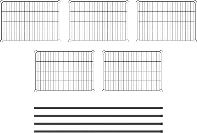 Commercial NSF Listed Black Epoxy Stationary Wire Shelving Kit 21" x 30" x 64", with 5 Shelves Perfect for Warehouse, Walk-in Refrigerator, Freezer, Grocery Store, Restaurant, Dishroom