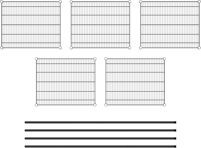 Commercial NSF Listed Black Epoxy Stationary Wire Shelving Kit 24" x 30" x 74", with 5 Shelves Perfect for Warehouse, Walk-in Refrigerator, Freezer, Grocery Store, Restaurant, Dishroom