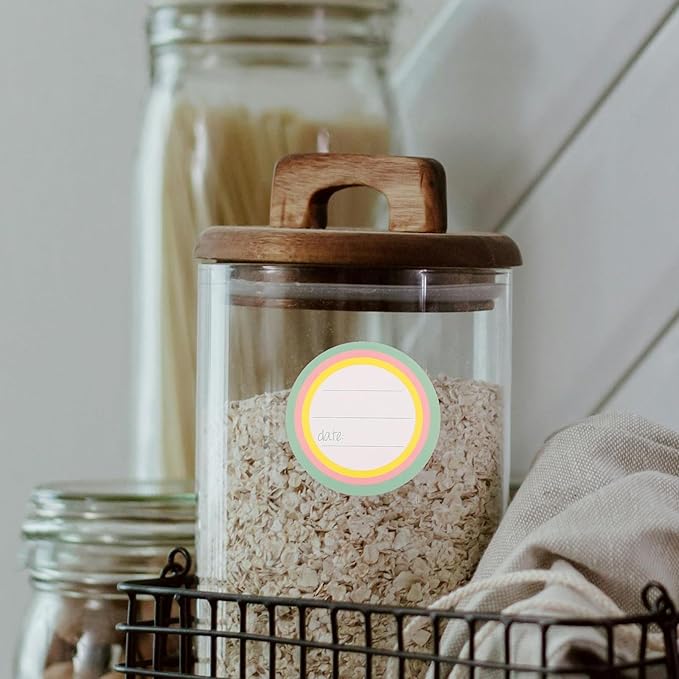 Blank Label Stickers for Containers and Jars 2 Inch (50Mm) Self-Adhesive Writable Removable Food Storage Labels for Pantry, Spice, Condiment, and Mason Jar Organization – 500