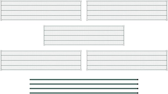Commercial NSF Listed Green Epoxy Stationary Wire Shelving Kit 18" x 72" x 96", with 5 Shelves Perfect for Warehouse, Walk-in Refrigerator, Freezer, Grocery Store, Restaurant, Dishroom