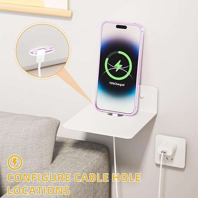 Speaker Shelf Wall Mount – Functional, 2 Pieces Small, Floating Adhesive Home Shelves, Bedroom Living Room Bathroom Kitchen | Bedroom Living Room Bathroom Kitchen Nursery Monitor Speaker