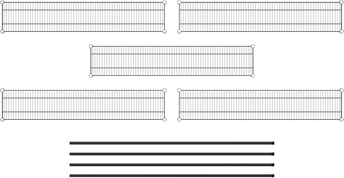 Commercial NSF Listed Black Epoxy Stationary Wire Shelving Kit 12" x 60" x 74", with 5 Shelves Perfect for Warehouse, Walk-in Refrigerator, Freezer, Grocery Store, Restaurant, Dishroom