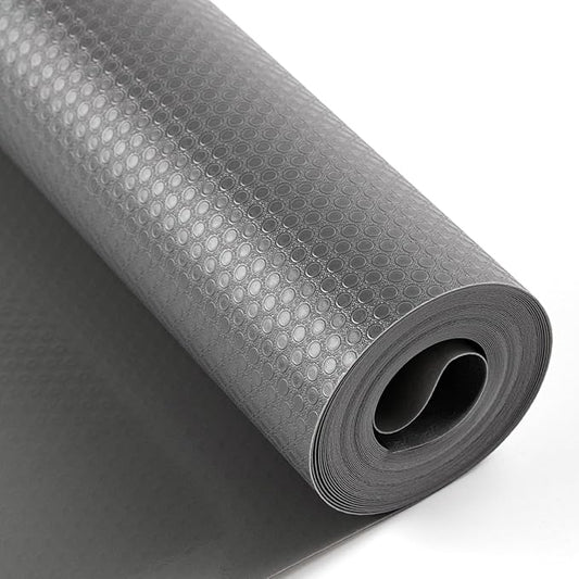 24 x 236.22 Inch Shelf Liners for Kitchen Cabinets Non Adhesive Drawer Liners, Non-Slip EVA Material Refrigerator Liners Waterproof & Oil-Proof Roll for Bathroom, Kitchen, Cupboard, Shelves -Grey
