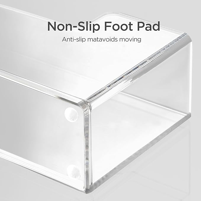 HBlife Acrylic Paper Napkin Holder for Kitchen - Clear Waterproof Vertical Stand, for 6.5"x6.5" Disposable Luncheon Paper Dispenser, Modern Square Table Tray for Dinner, Hotel, Restaurant, Bar, Party