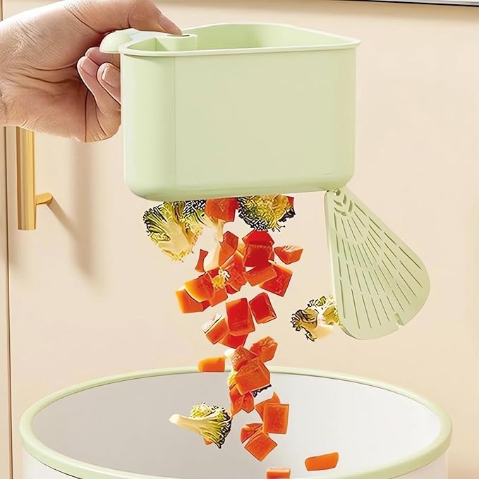 LLQ 2PACK Sink Strainer Basket,2025 New Upgraded Suction Cup Press Sink Drainer Basket,Automatic Dumping Sink Strainer Basket,Faucet Sponge Storage Rack (yelloe+yelloe)