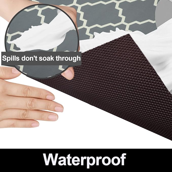 AiBOB Waterproof Under Sink Mat, Absorbent Quick Dry Sink Liners Protect Cabinets, Durable Shelf Liners, Slip Resistant and Non-Adhesive, 24X36, Grey
