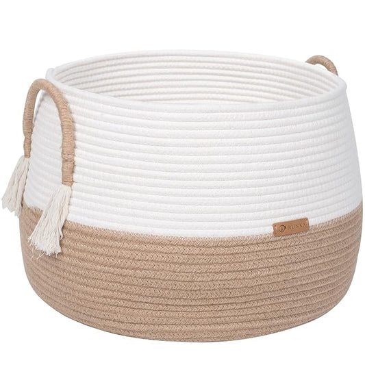 Large Basket for Toys-15.7"x 11.8"-Boho Baskets for Living Room,Bedroom,Nursery | Large Woven Baskets, Cube Basket, Under Shelf Basket | Decorative Baskets for Home Decor