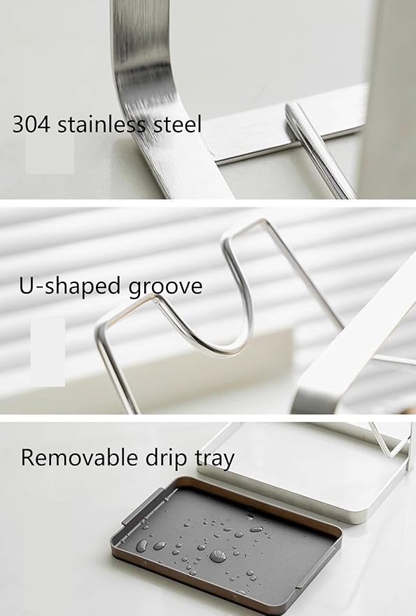 304 Stainless Steel Pot Lid Holder with Drip Tray- Pot Lid Rack While Cooking - Multifunctional Pot Lid & Cutting Board Holder - Kitchen Pot Lid Storage Rack