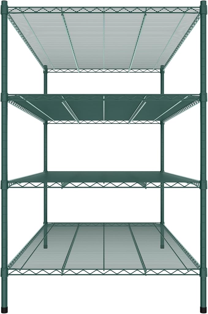 Commercial NSF Listed Green Epoxy Stationary Wire Shelving Kit 36" x 72" x 54", with 4 Shelves Perfect for Warehouse, Walk-in Refrigerator, Freezer, Grocery Store, Restaurant, Dishroom