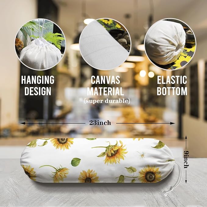 Sunflower Bag Holder, Grocery Bags Storage Dispenser, Wall Mounting Shopping Bag Organizer, Farmhouse Sweet Home Kitchen Decor, Housewarming Gifts, Gift for Women Family Friends Grandma Mom