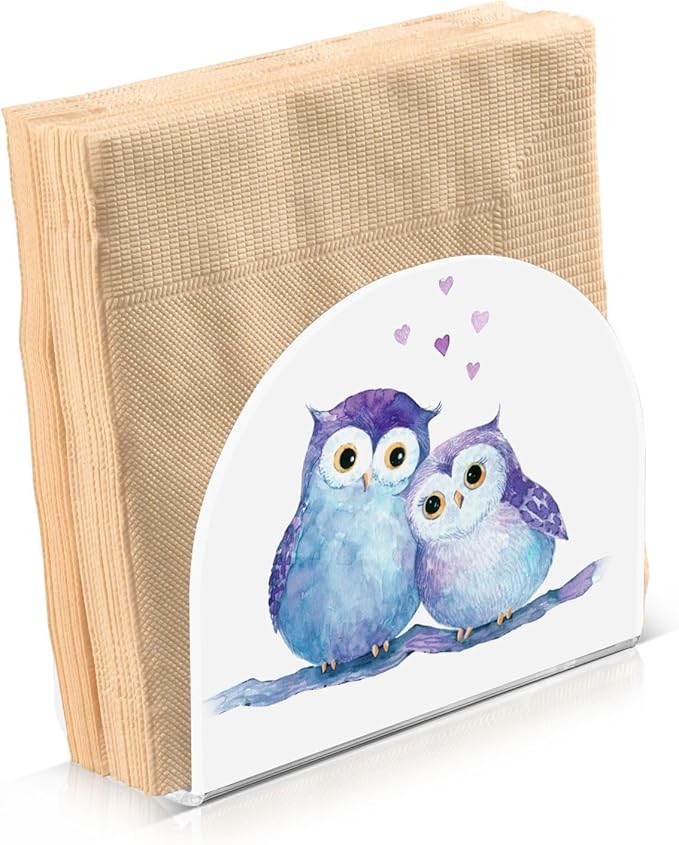Cute Owl Napkin Holder for Table Paper Napkins Holder Acrylic Tissue Dispenser Kitchen Dining Room Bathroom Party Car Decor