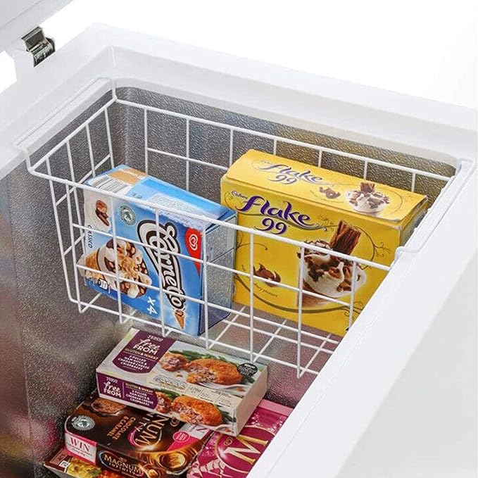 Homics Chest Freezer Baskets 16.5 Inch, Chest Freezer Organizer Bins Metal Wire Storage Baskets with Hanging Handles for Deep Freezer, Set of 2