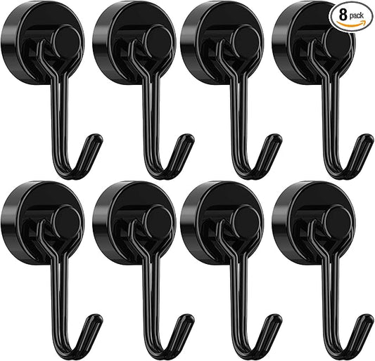 Tohoer Magnetic Hooks, Neodymium Magnets Hook Heavy Duty 30LBS with Rust Proof for Fridge, Refrigerator, Oven, Grill, BBQ, Key, Tools Holder, Utensil, Kitchen, Outdoor, Magnet for Hanging Wreaths