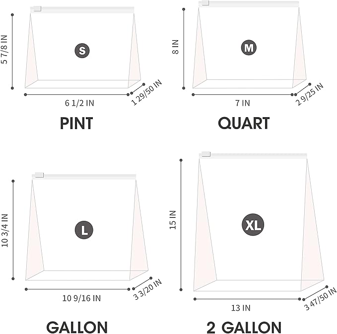 Pint Slider Storage Bags- 800 Count, Featuring Expandable Bottom, Zero BPA, Microwave-Safe(32 boxes of 25)