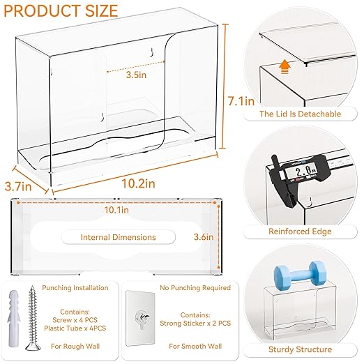 Cq acrylic Multifold Paper Towel Dispenser & Box for Bathroom,Home,Counter Top or Wall Mount, Clear Commercial Paper Towel Holder forZ Fold,C Fold,Trifold,Folded,Hand Paper and Guest Napkin Holder