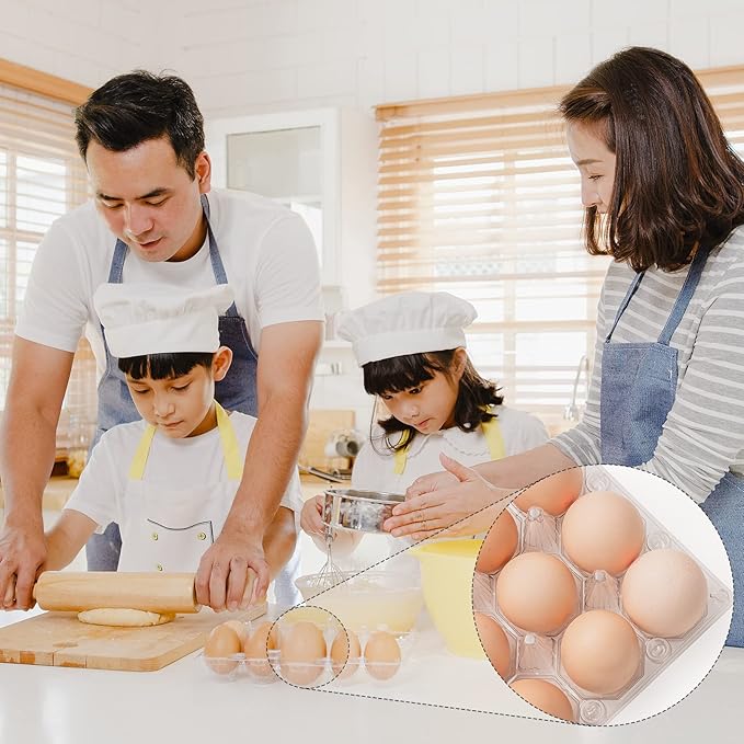 50 Pack Plastic Egg Cartons Cheap Bulk,12 Count Clear Empty Egg Cartons for Fresh Chicken Eggs,2x6 Grids Reusable Egg Trays for Refrigerator Storage, Chicken Farm, Markets Display