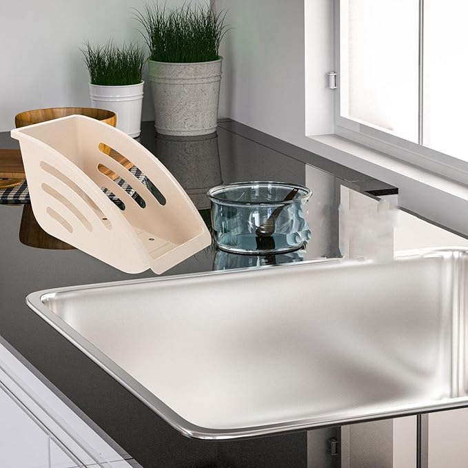 2pcs Kitchen Dish Drying Rack Countertop Plate Storage Holder with Drainage Compact Utensil Organizer Cabinet Dinner Plates Holder Space-Saving Beige