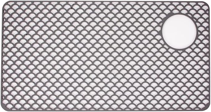 SEEK RARE Kitchen Sink Mat 28.3 x 15.2in Silicone Sink Mat Non Slip Sink Protector for Farmhouse Kitchen Grey B