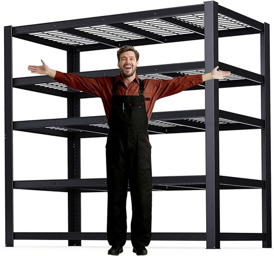 62" W 3050LBS Storage Shelves Unit,5 Tier Heavy Duty Metal Shelving Unit and Storage Large Rack,72" H x62 W x24 D Adjustable Metal Shelving Unit,Garage Shelves for Basement,Warehouse