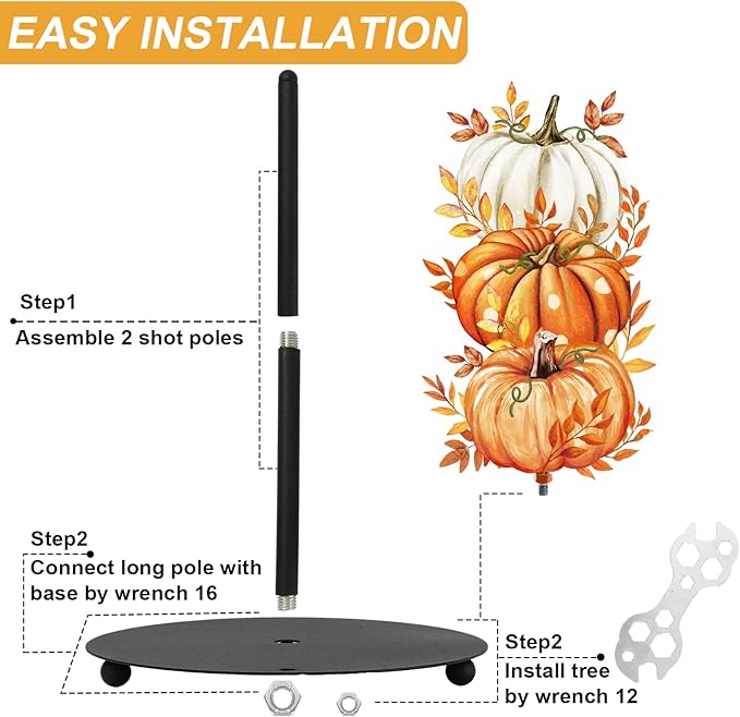 JarThenaAMCS Fall Paper Towel Holder Watercolor Pumpkin Kitchen Decor Accessories Large Metal Towel Holder Stand for Autumn Thanksgiving Home Party Bathroom Countertop