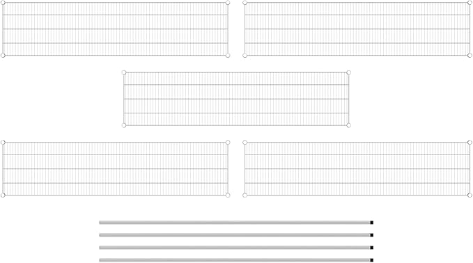 Commercial NSF Listed Chrome Stationary Wire Shelving Kit 18" x 72" x 86", with 5 Shelves Perfect for Warehouse, Walk-in Refrigerator, Freezer, Grocery Store, Restaurant, Dishroom