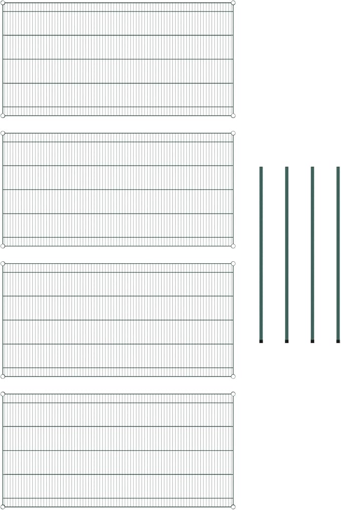 Commercial NSF Listed Green Epoxy Stationary Wire Shelving Kit 36" x 72" x 54", with 4 Shelves Perfect for Warehouse, Walk-in Refrigerator, Freezer, Grocery Store, Restaurant, Dishroom