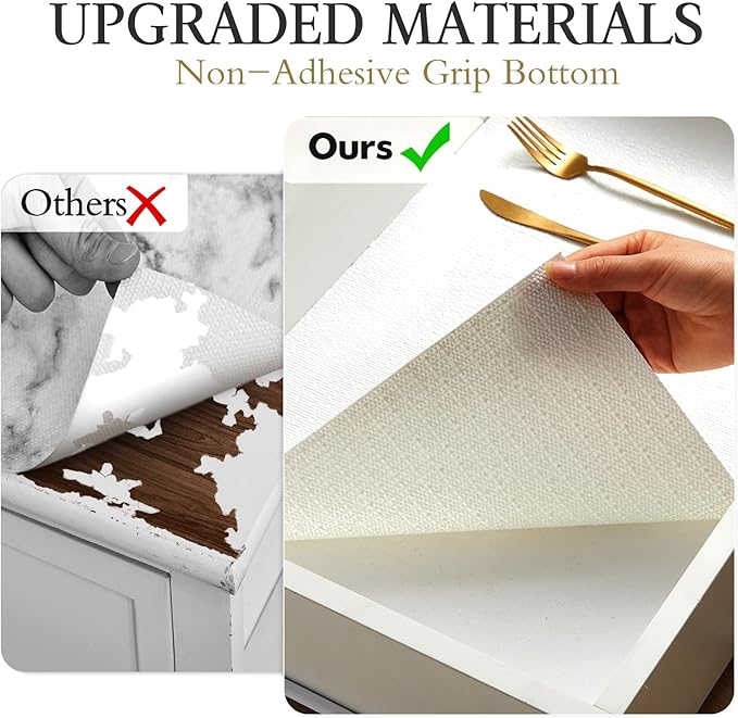 Beautysaid Shelf and Drawer Liner for Kitchen Cabinet, Non Adhesive Non Slip Shelf Paper Waterproof Washable Thickened for Dresser Pantry Shelve Bathroom Protector Liner(White,20 in x 30 FT)