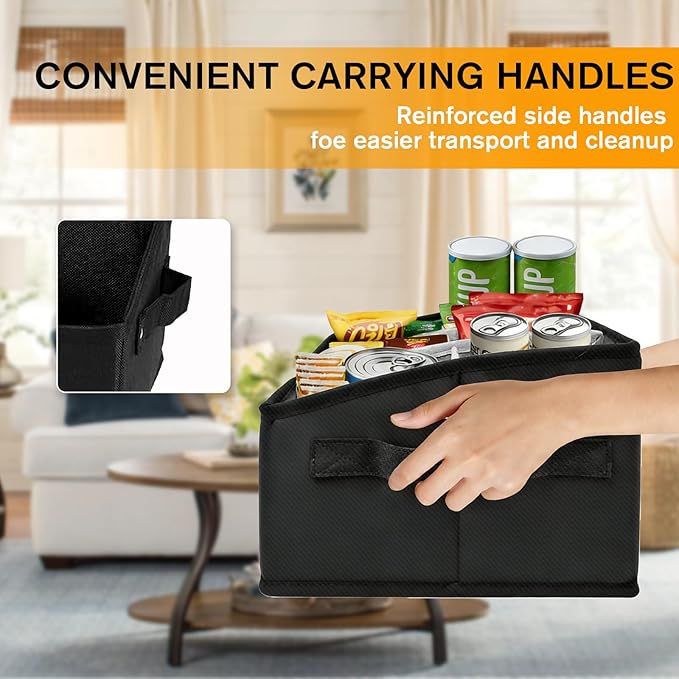 Snack Organizer for Countertop, Large Snack Bar Station with Handles, 6 Compartment Snack Bar Organizer for Pantry, Cabinet, Kitchen, Candy, Chips