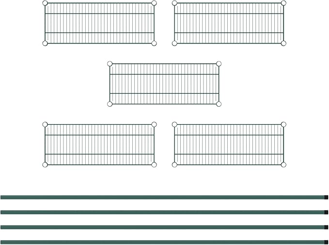 Commercial NSF Listed Green Epoxy Stationary Wire Shelving Kit 12" x 30" x 86", with 5 Shelves Perfect for Warehouse, Walk-in Refrigerator, Freezer, Grocery Store, Restaurant, Dishroom
