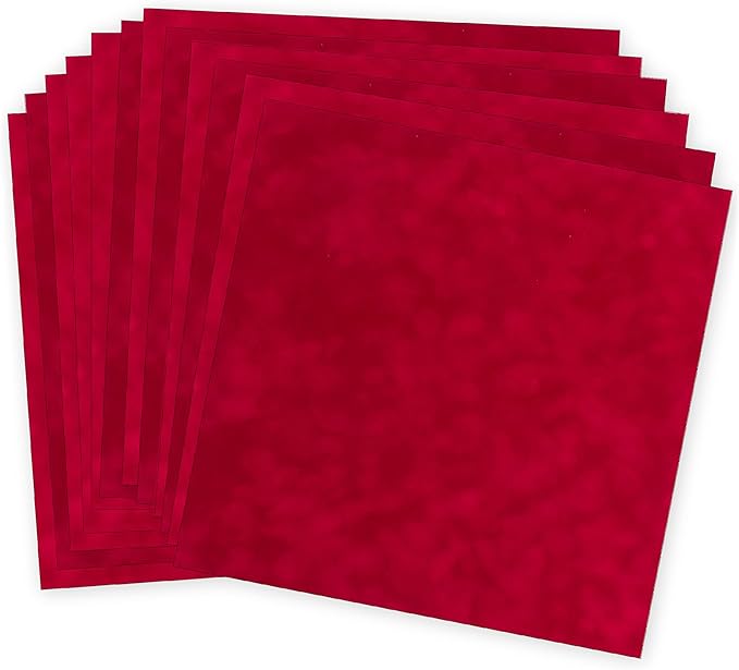 S.E.I Tomato Velvet Paper, Felt Fabric For Drawer and Jewelry Box Liner, 12" x 12" - 12 Sheets