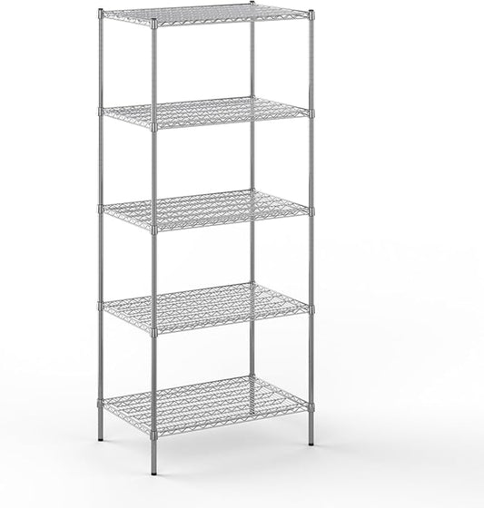 24" Deep x 36" Wide x 86" Height Wire Shelving Kit | 5-Tier | NSF Commercial Storage Rack Unit