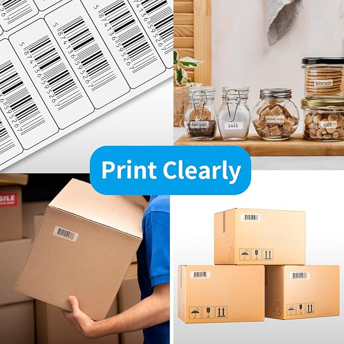 YEGAWEN Transparent Stickers Labels - 1" x 2-5/8" Clear Address Labels Mailing Stickers for Laser/Inkjet Printer 8.5"×11"- 20 Sheet/ 600 Label