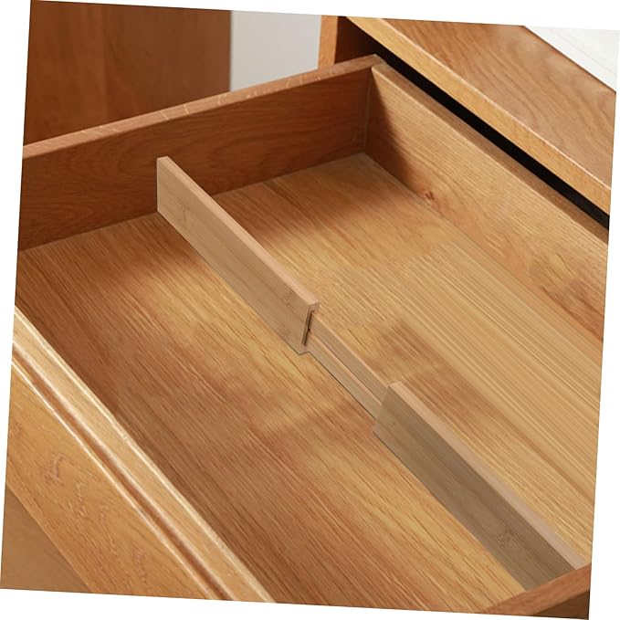 CHILDWEET 1piece Expandable Bamboo Drawer Divider for Kitchen Organization Adjustable Home Drawer Separator for Utensils and Cutlery Storage Neat and Practical Compartment