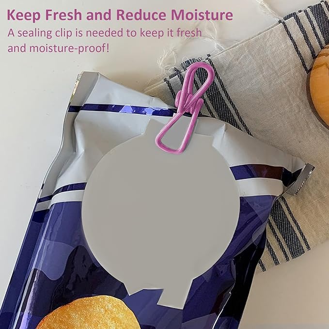Multipurpose Metal Bag Clips - 2 Inch Colorful Sealer for Sealing Food, Paper Holder, Clothesline Clip for Laundry Hanging, Kitchen Bags (Pink, 36PCS)