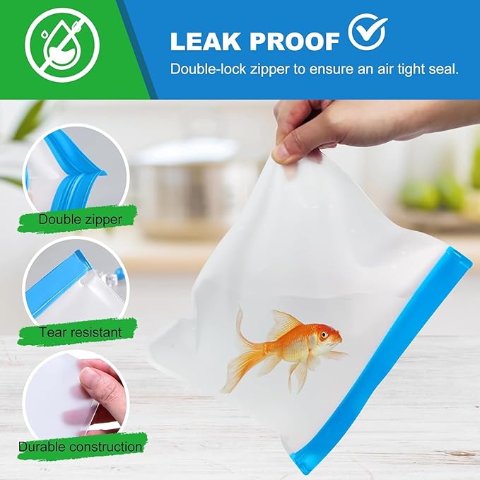 20Pack Reusable Snack Bags Dishwasher Safe&BPA Free Food Storage Bags， Extra Thick Leak-proof Reusable Freezer Bags for Candy, Snack,Cereal, Travel Items, Home Organization(BLUE)