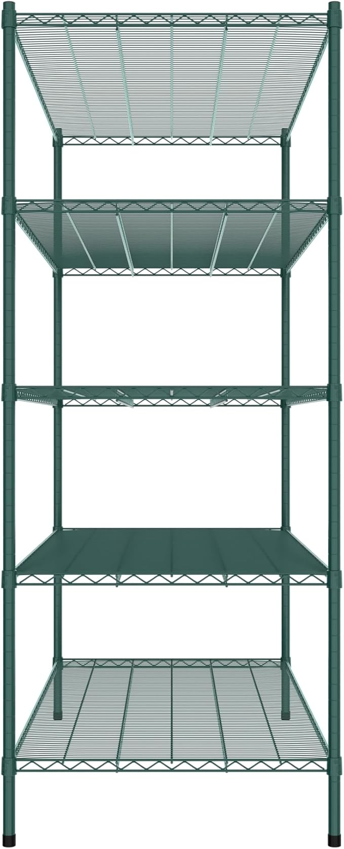Commercial NSF Listed Green Epoxy Stationary Wire Shelving Kit 30" x 60" x 74", with 5 Shelves Perfect for Warehouse, Walk-in Refrigerator, Freezer, Grocery Store, Restaurant, Dishroom