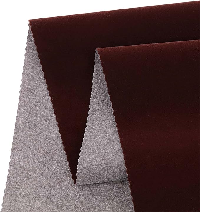 Self Adhesive Velvet Flocking Liner for Jewelry Drawer Art Crafts DIY Project Coffee Color Velvet Fabric Peel and Stick Drawer Velvet Liner 17.7" x 78.7"