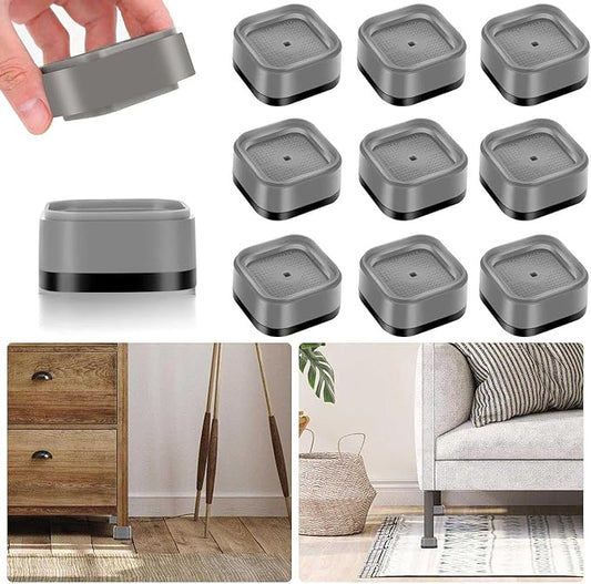 9 Pack Furniture Risers 1 Inch, Adjustable Bed Risers Heavy Duty for Table Desk Couch Chair Sofa Cabinet Bed Legs Dorm, Square Stackable Bed Raisers Blocks Lift Height 1", 2" or 3", Grey