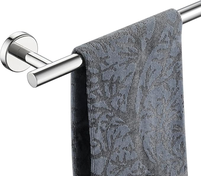 JQK Chrome Bath Towel Bar, 33 Inch 304 Stainless Steel Thicken 0.8mm Towel Rack Bathroom, Towel Holder Polished Finished Wall Mount, Useable Length 30 Inch, TB110L30-CH
