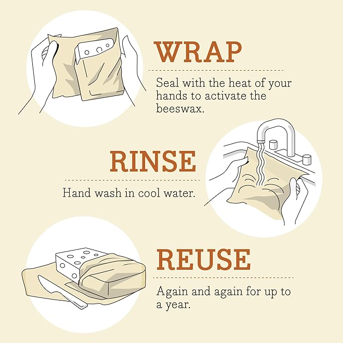 Bee's Wrap Beeswax Wraps for Food - Made in USA Reusable & Organic Food Wraps & Bowl Covers - Eco-Friendly Alternative to Aluminum Foil, Honeycomb & Bees + Bears Assorted 5 Pack (2L, 3M)