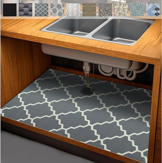 AiBOB Waterproof Under Sink Mat, Absorbent Quick Dry Sink Liners Protect Cabinets, Durable Shelf Liners, Slip Resistant and Non-Adhesive, 24X36, Grey