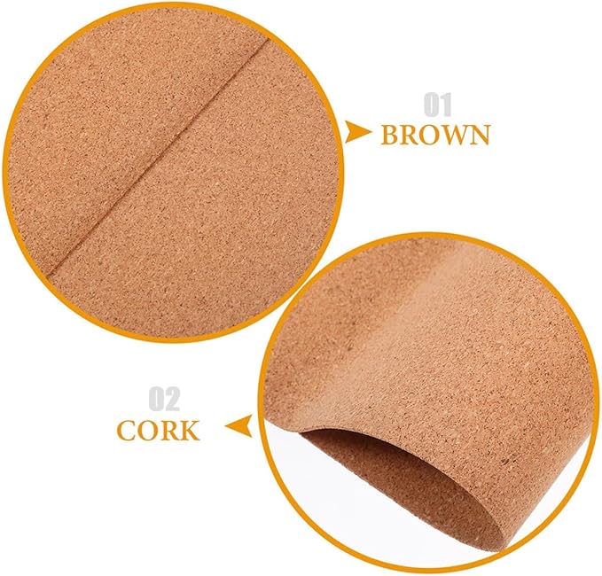 VICASKY 4pcs High-Density Cork Roll Drawer Liners Moisture-Resistant Non-Slip Cabinet and Shelf Liners for Kitchen Office Tool Boxes and Refrigerators Easy to Install